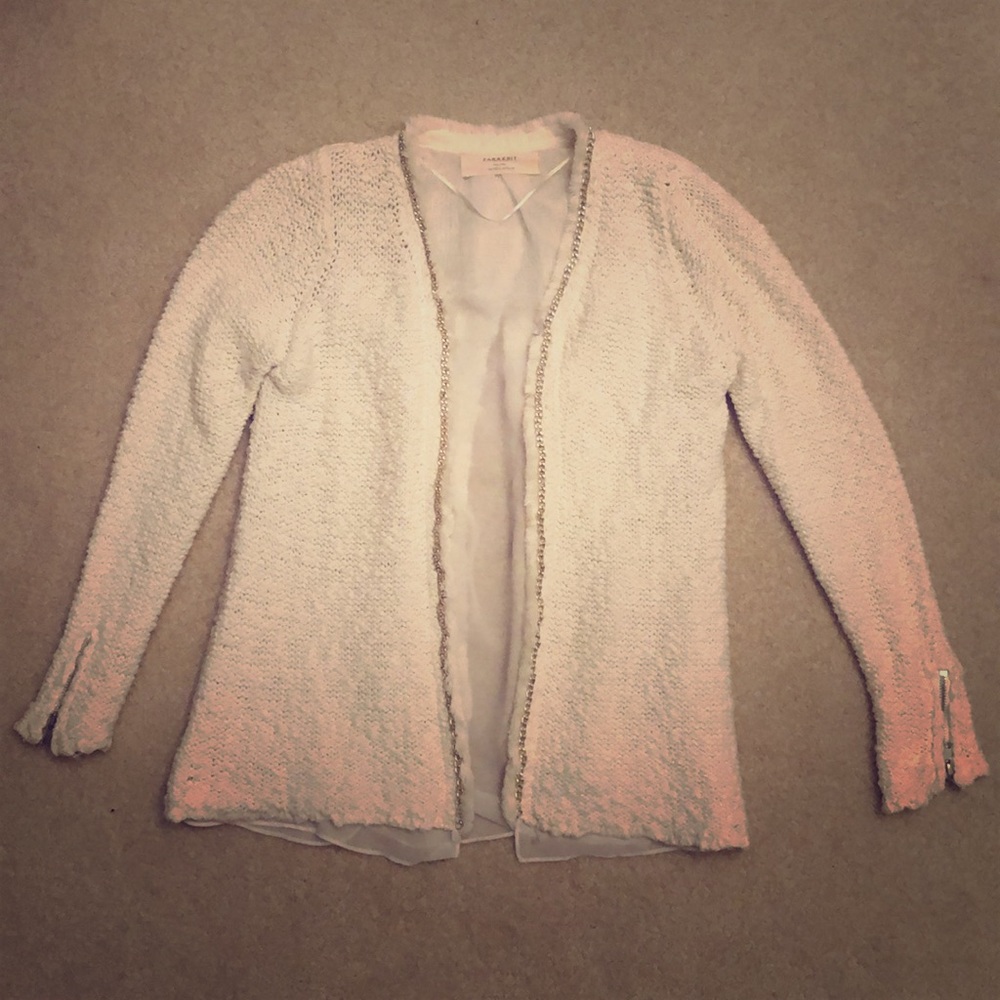 Zara knit with chiffon sweater